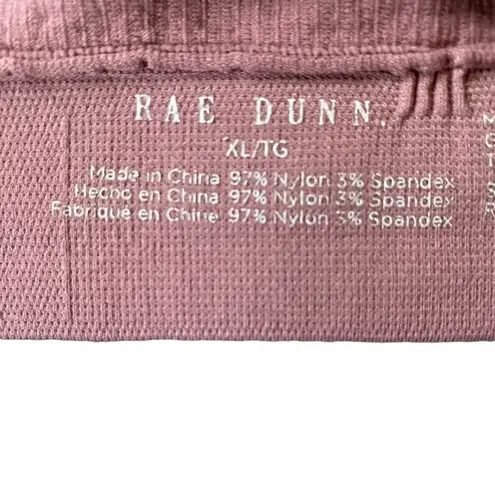 Rae Dunn Love Life women's XL dusty rose padded stretchy ribbed sports bra