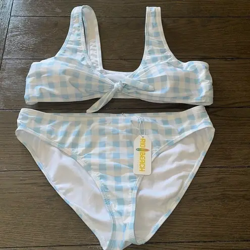 RIO Beach Argentina Baby Blue Gingham Bikini Size undefined