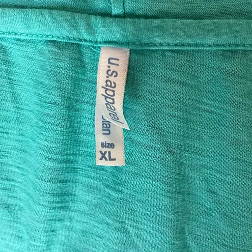 American Apparel WOMENS HOODED TANK WITH POCKET AQUA SIZE XL