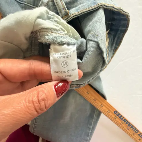 NWT Aaron and Amber Light Blue Flare Bell Bottom Jeans Raw Hem High Waist Sz M Size M