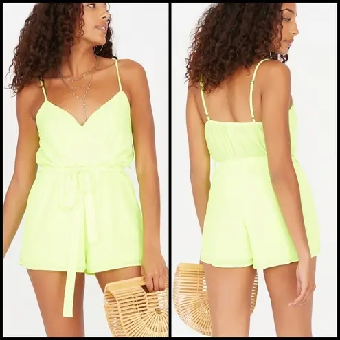 Revamped  Wrap Front Neon Green Romper Size S