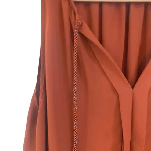 Lily White  large sleeveless rust colored rope draw strings vneck large - Image 3