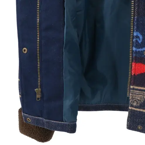 Pendleton Originals Vintage Wool Blanket Coat Cabin Bear Fish Sherpa Women's S