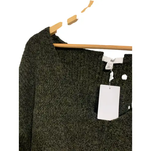 Bp. olive night Marl weekend cozy v neck ribbed sweater size Large NEW Green