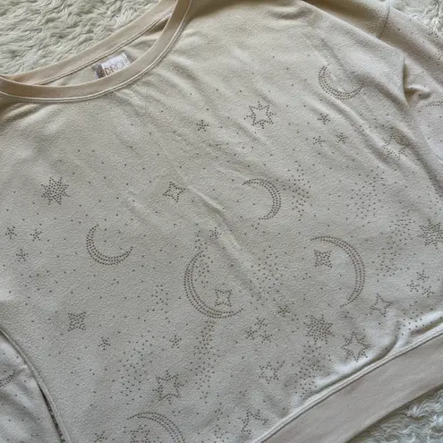 Beach Riot Sweater Moon and Stars Studded Embellished Long Sleeve Cream L