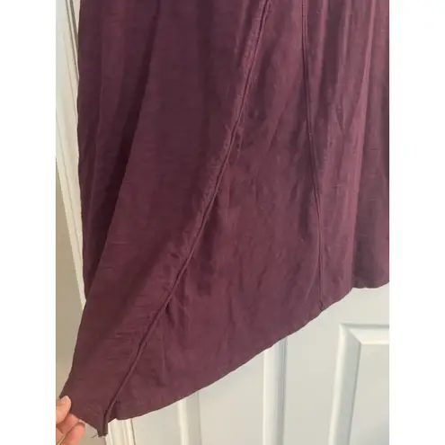 Habitat Asymmetrical Dress Sz LG Wine Lagenlook Pointed Hem 3/4 Sleeve Oversized