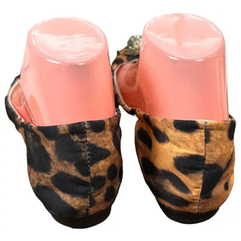 Alain Tondowski Paris Animal Print Skull Flats Slip On Women's Size EU 37 US 6.5 Brown