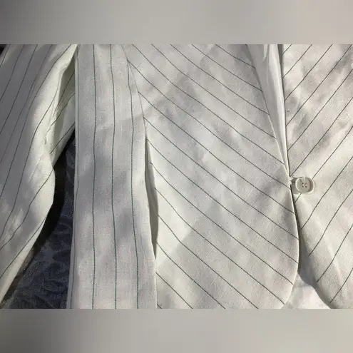 Vintage Lucia White with Green Pinstripes Medium Blazer