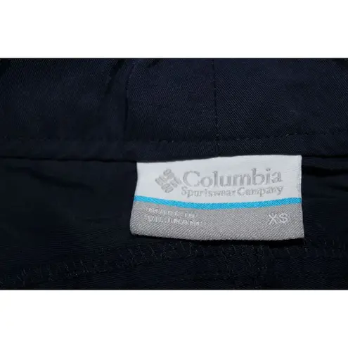 Columbia Womens  PFG Dark Blue Nylon Flat Front Chino Athletic Shorts Size XS