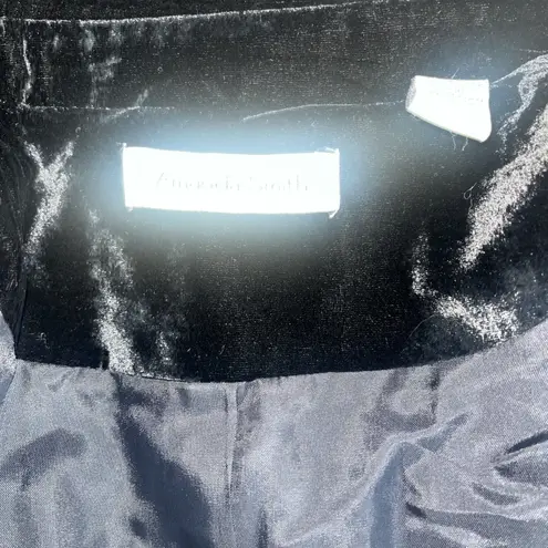 Amanda Smith Women’s Black Velvet Silk Blend Belted Shirt Jacket Dark Academia