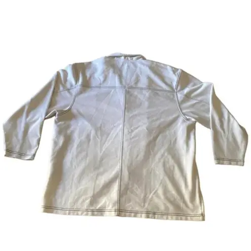 Embroidered White Zip Jacket Black Detail Blast Studio Size 18