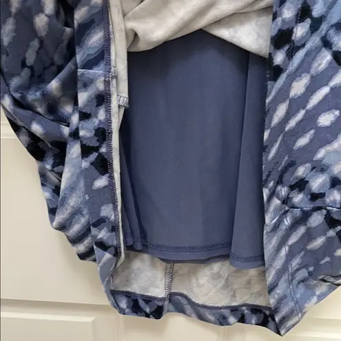 Nic+Zoe Sleeveless Gathered Waist Blue Watercolor Print Dress - Size Medium