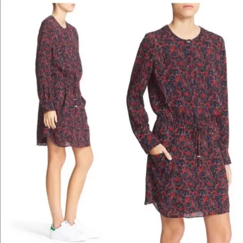 ALC Frank A.L.C. Sullivan Silk Floral Tie Waist Dress Size 2