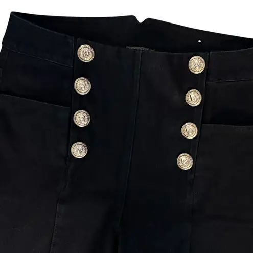J. McLaughlin Size 6 Hastings Double Button Front High Rise Skinny Jeans Black