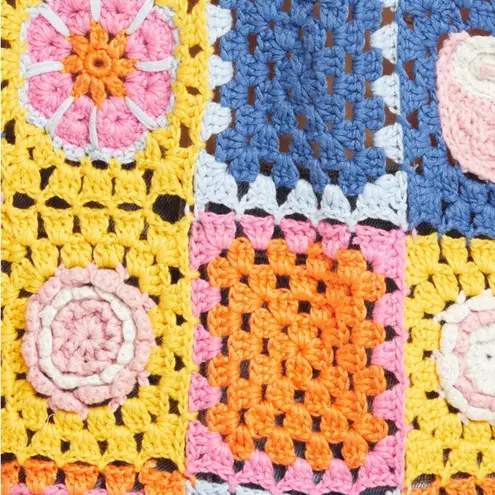 STAUD Calla Crochet Hoodie Sweater in Pastel Multi