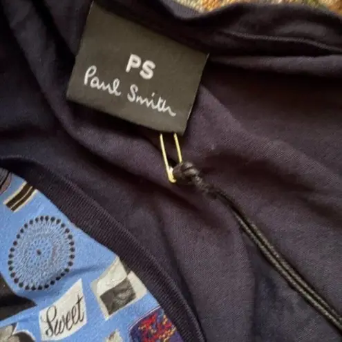 Paul Smith printed silk crepe de chine and modal jersey shirt blue M Size M