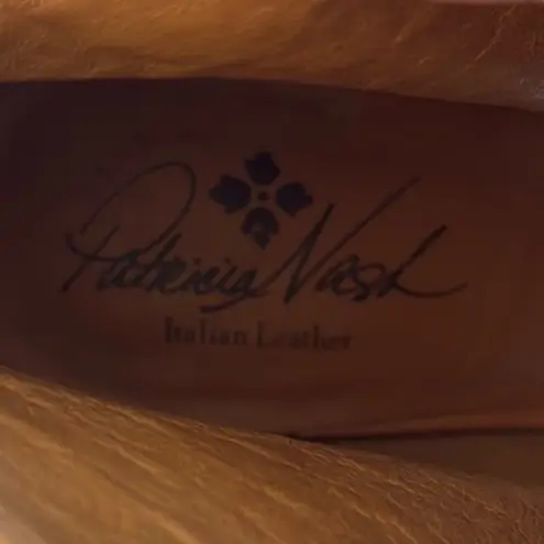 Patricia Nash EUC Woven Leather Rosetta Peep Toe Booties Light Brown Size 9.5