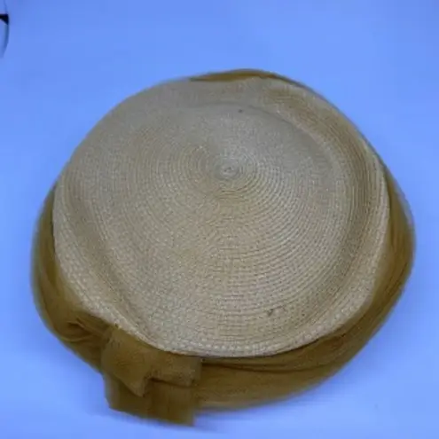 Vintage Yellow Hat with Silver V Shaped Accent Yellow