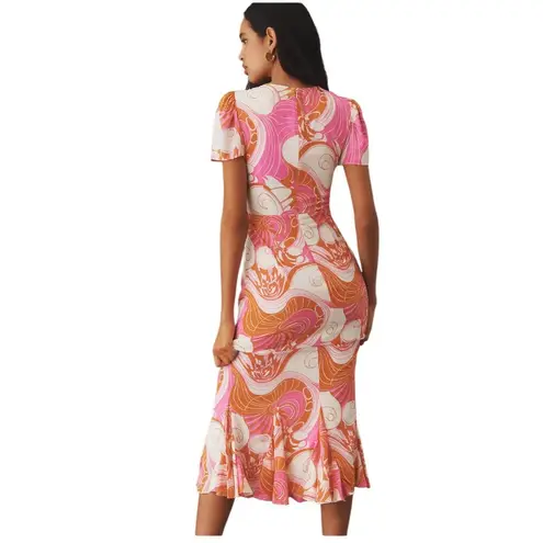 RHODE Lulani Midi Dress Size 2 Pink