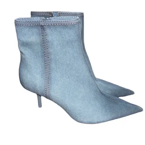 ZARA  Denim Light Blue Denim Ankle Boots(Size 39/8)