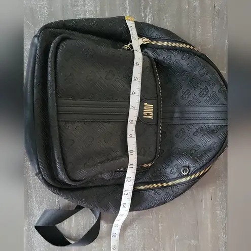 Juicy Couture  Large Black Logo Faux Leather Backpack