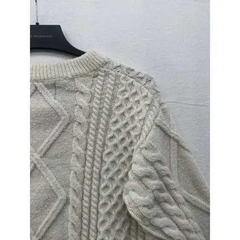 Elfric Eden Oversized Cable Knit Sweater Unisex Color Ivory Size Small