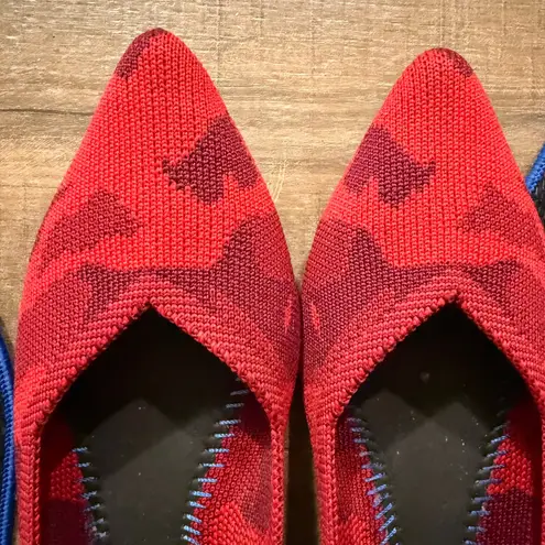 Rothy's The Point Red Camo Knit Flats Women US W8.5 Rare Retired Comfort