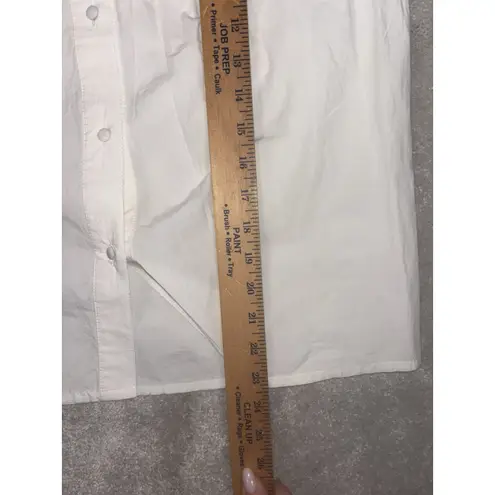 Anthropologie veroalfie embroidered ruggle smocked blouse white Puff Sleeve  2