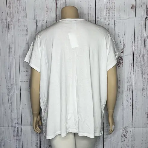 L.A. Blues NWT Size 4X White - Butterfly Graphic Print Knit Top Shirt