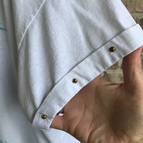 Hand Painted Lighthouses Top One Size Vintage 80s P.G.B. USA Studs Embe…