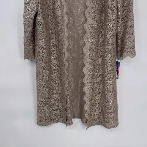 R & M Richards Vintage Cardigan Womens 10 Gold Lace Sequin Festive NEW