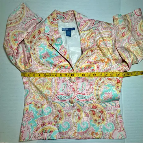 BUSH WACKER Summer Blazer Women’s Paisley Floral Lined Multicolor Sherbet 8 Pink