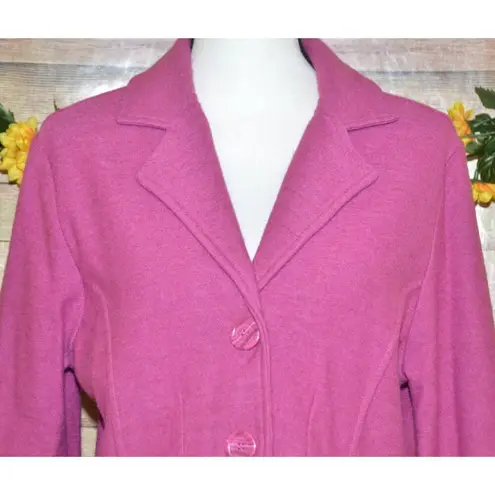 appleseed's Ladies M Plum Purple 100% Wool Sweater Jacket Button Up Warm Career