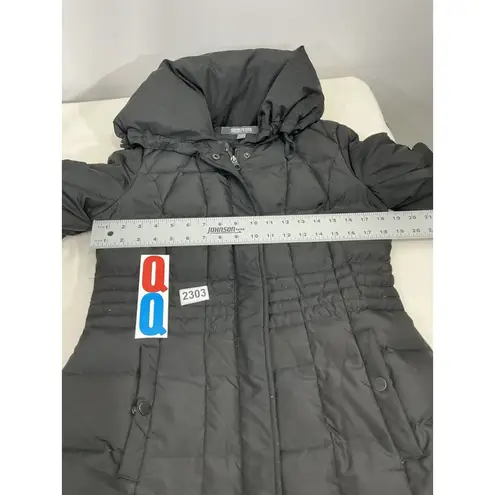 Womans Kenneth Cole Reaction Small Black Duck Down Puffy Winter Coat High Neck
