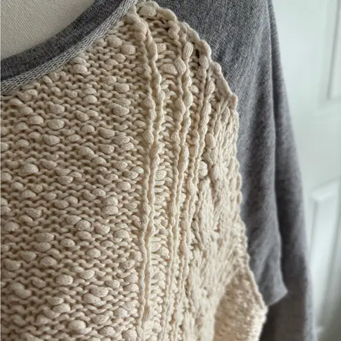 Ruff Hewn Relax Cream and Gray mixed media Women's Sweater Sz 1X