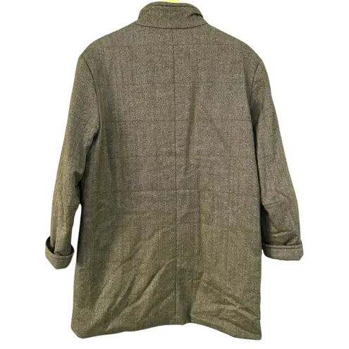 Bill Blass Vintage Loro Piana Wool Cashmere Herringbone Long Jacket Coat Size 14