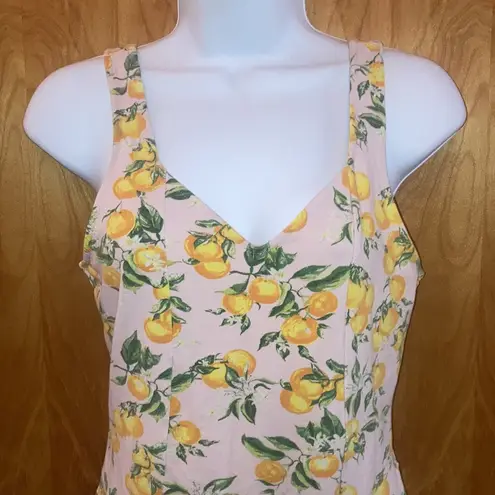 Monki Citrus Oranges & Floral Pink, Orange, Green & White Bodysuit - Size M