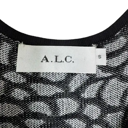 ALC Frank A.L.C. Floral Knit Buster Racerback Mini Dress Black and White Size S