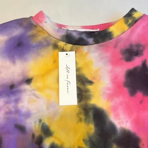 All in Favor Womens Sweatshirt Size Small Tie Dyed Crew Neck