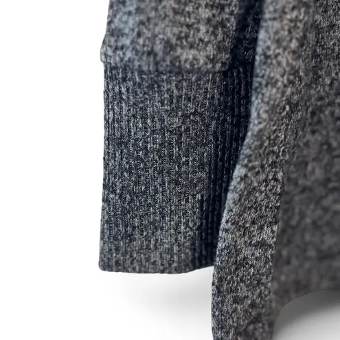 New York Laundry M Gray Cowl Neck Sweater Tortoise Button Shoulder Ribbed Knit