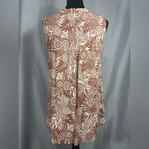 Women's Nostalgia V Neck Sleeveless Shirt Blouse Tank Top Rust Copper Sz L NWOT Size L