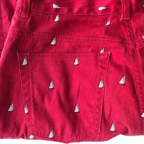 Ralph Lauren Lauren  Sailboat pants Size 8 Red Ankle Preppy