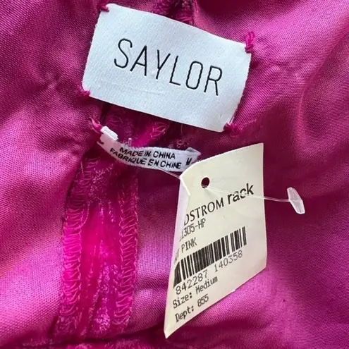 Saylor Tenley Hot Pink Long Sleeve Velvet Mini Dress Size M NWT