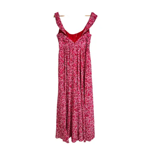 Fame and Partners Imina Jumpsuit Floral Print Open Shoulder Cut Out red pink 10