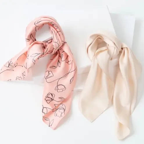 Lark & Ives Collectibles Minimalist Bandanna Hair Scarf Bundle of 2 Scarfs