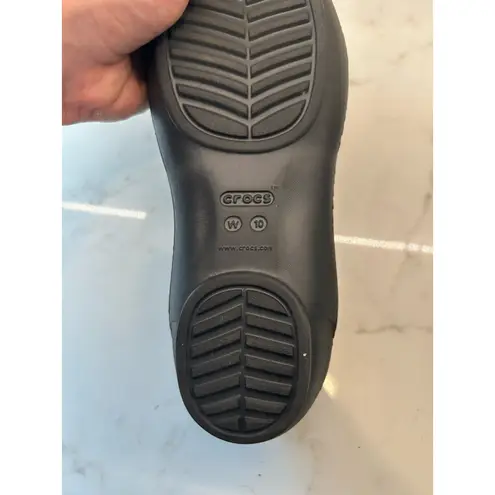 Crocs NEW ‎ Kadee Solid Black Ballet Flats Slip On Shoes Sandals Womens Size 10