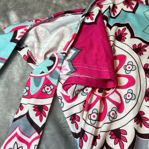 Sheilay Dress Womens XL Multicolor Cold Shoulder Top Floral Mandala Mini New Gray