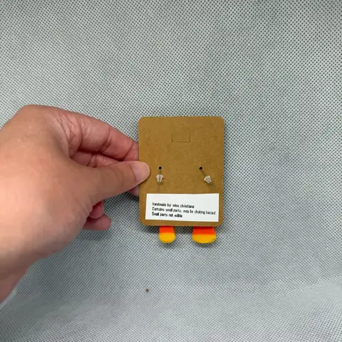 Handmade Candy Corn Earrings Orange