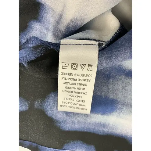 Counterparts Womans XL Blue Black White Tye-dye Long Sleeve Pullover Blouse