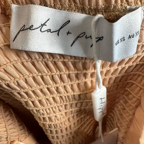 Petal and Pup light caramel color mini ruffle dress size XS NWT